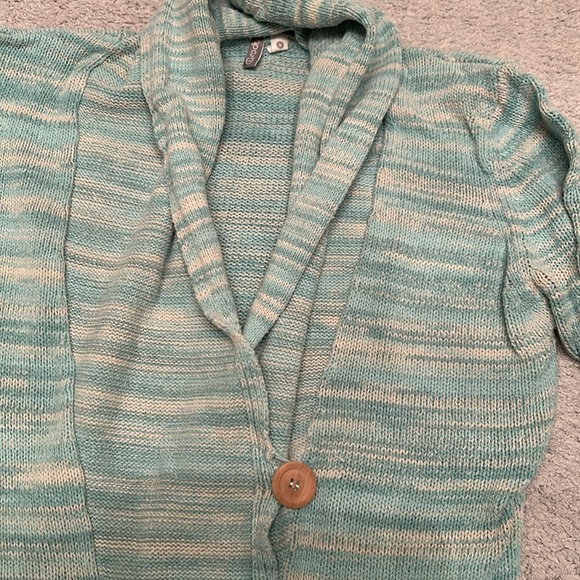 Rip Curl knit sweater. torquoise and white. Size small - Picture 2 of 4